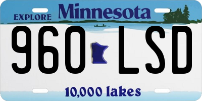 MN license plate 960LSD