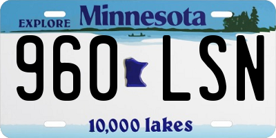 MN license plate 960LSN