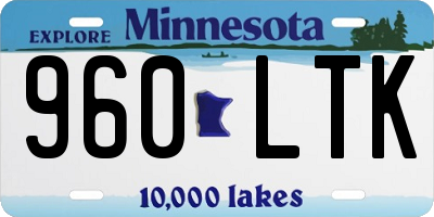 MN license plate 960LTK