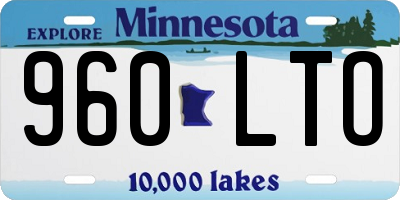 MN license plate 960LTO