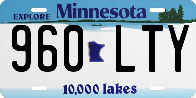 MN license plate 960LTY