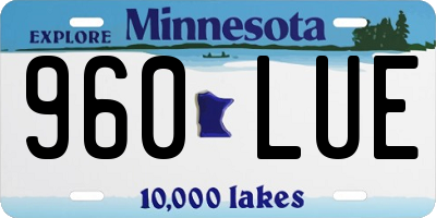 MN license plate 960LUE