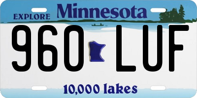 MN license plate 960LUF