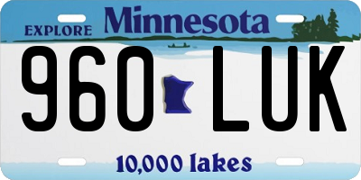 MN license plate 960LUK