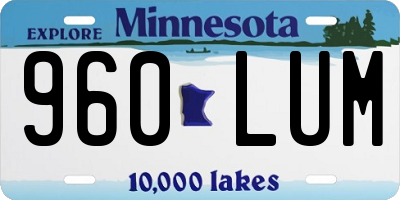MN license plate 960LUM