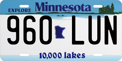 MN license plate 960LUN