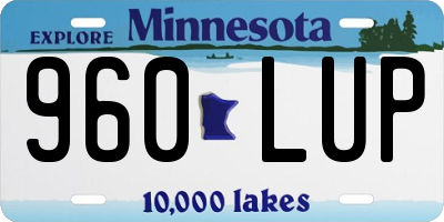 MN license plate 960LUP