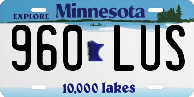 MN license plate 960LUS