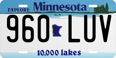 MN license plate 960LUV