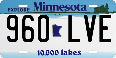 MN license plate 960LVE