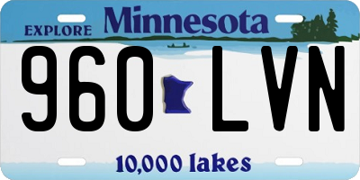 MN license plate 960LVN