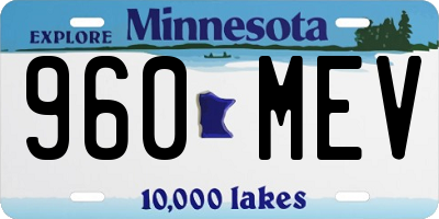 MN license plate 960MEV
