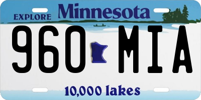 MN license plate 960MIA