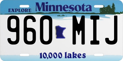 MN license plate 960MIJ