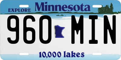 MN license plate 960MIN