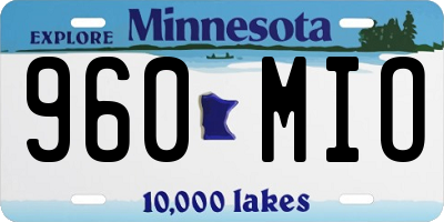 MN license plate 960MIO