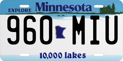 MN license plate 960MIU