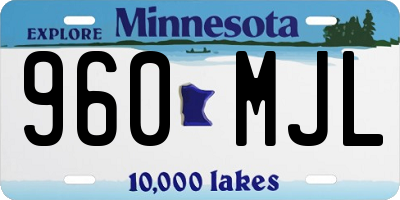 MN license plate 960MJL