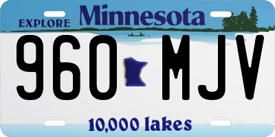 MN license plate 960MJV