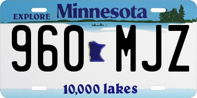MN license plate 960MJZ