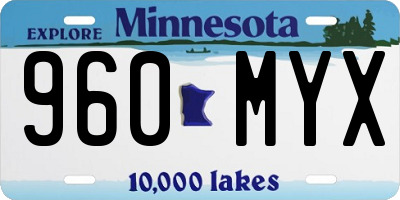 MN license plate 960MYX