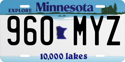 MN license plate 960MYZ