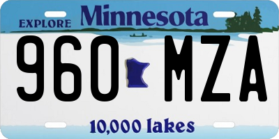 MN license plate 960MZA
