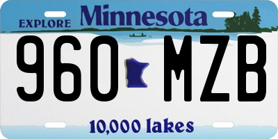 MN license plate 960MZB