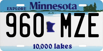 MN license plate 960MZE