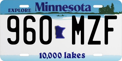 MN license plate 960MZF
