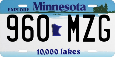 MN license plate 960MZG