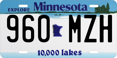 MN license plate 960MZH