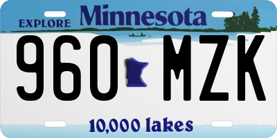 MN license plate 960MZK