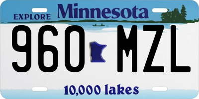 MN license plate 960MZL