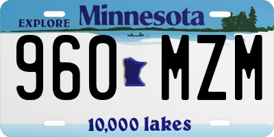 MN license plate 960MZM