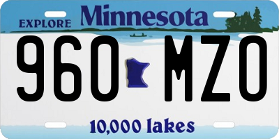 MN license plate 960MZO