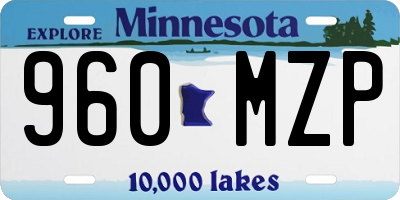 MN license plate 960MZP