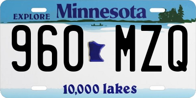 MN license plate 960MZQ
