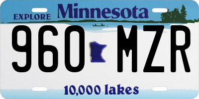 MN license plate 960MZR