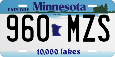 MN license plate 960MZS