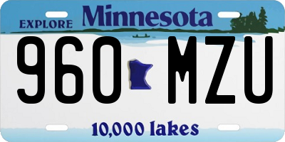 MN license plate 960MZU