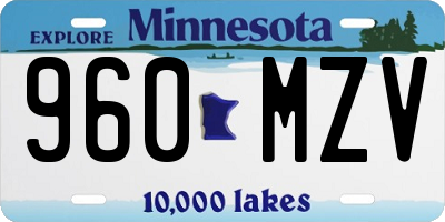MN license plate 960MZV