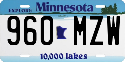 MN license plate 960MZW