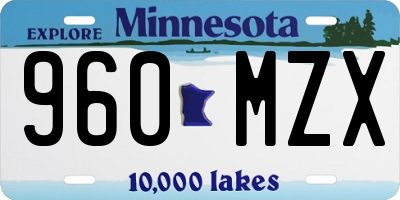 MN license plate 960MZX