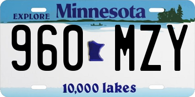 MN license plate 960MZY