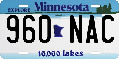 MN license plate 960NAC