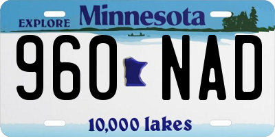 MN license plate 960NAD