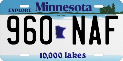 MN license plate 960NAF
