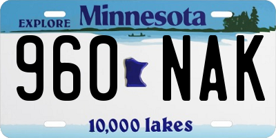 MN license plate 960NAK