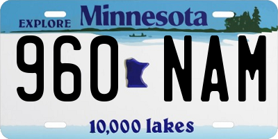 MN license plate 960NAM